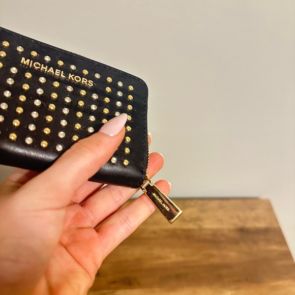 Michael Kors Black Studded Wallet - Picture 9 of 10